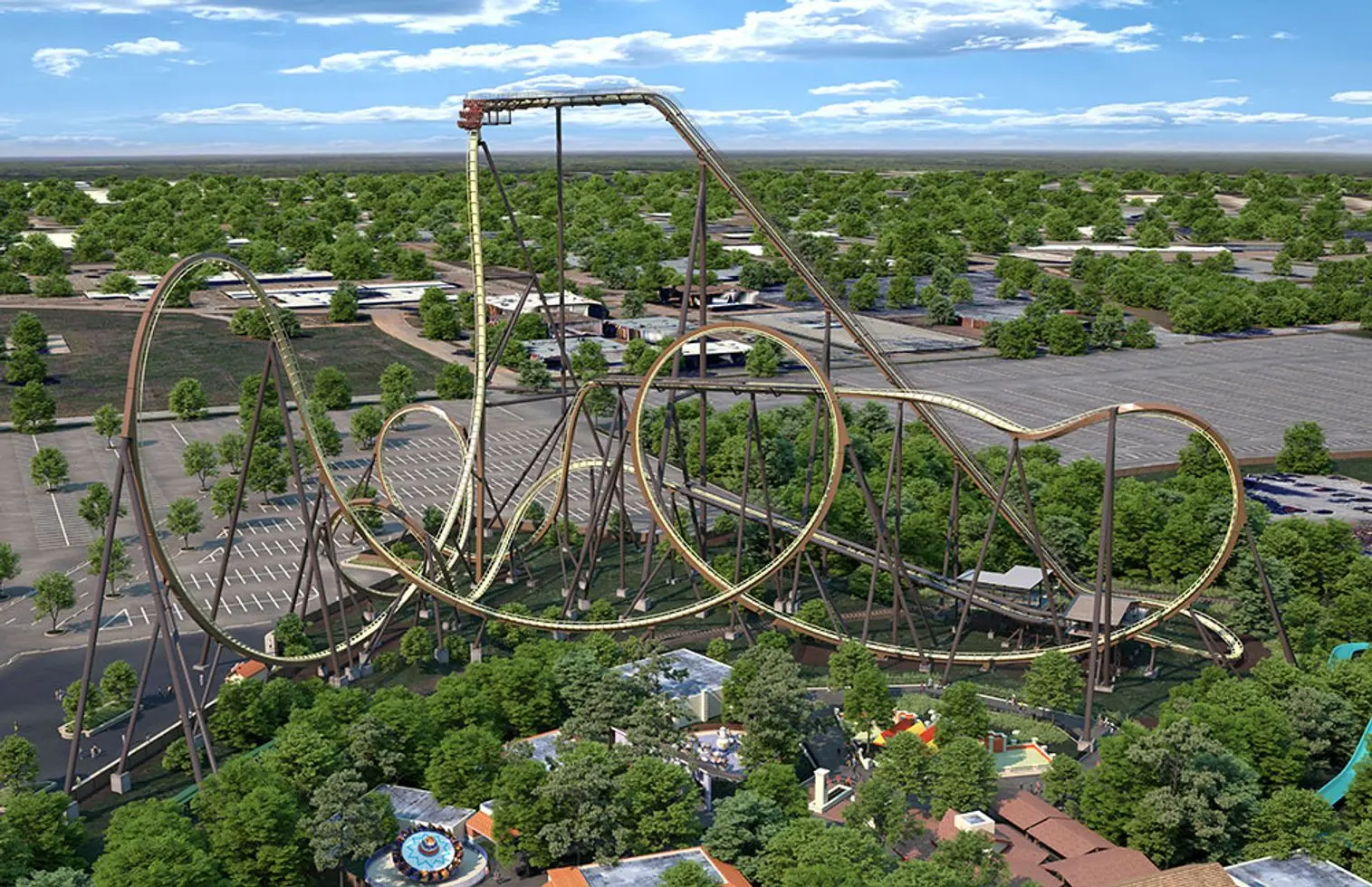 Tormenta Rampaging Run roller coaster at Six Flags Over Texas