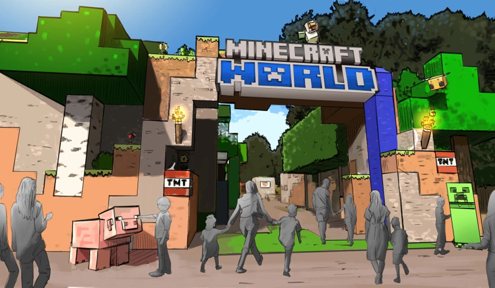 Minecraft rollercoaster track arriving at Chessington World of Adventures