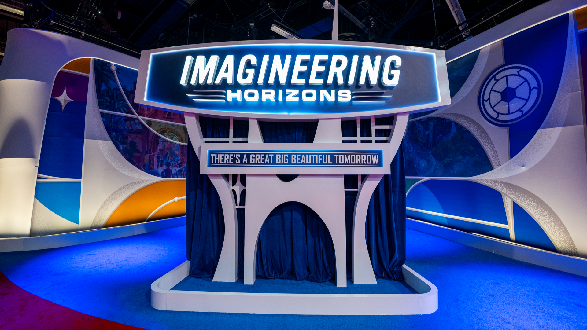 Disneyland Resort projects displayed inside the Imagineering Horizons pavilion at D23 2026