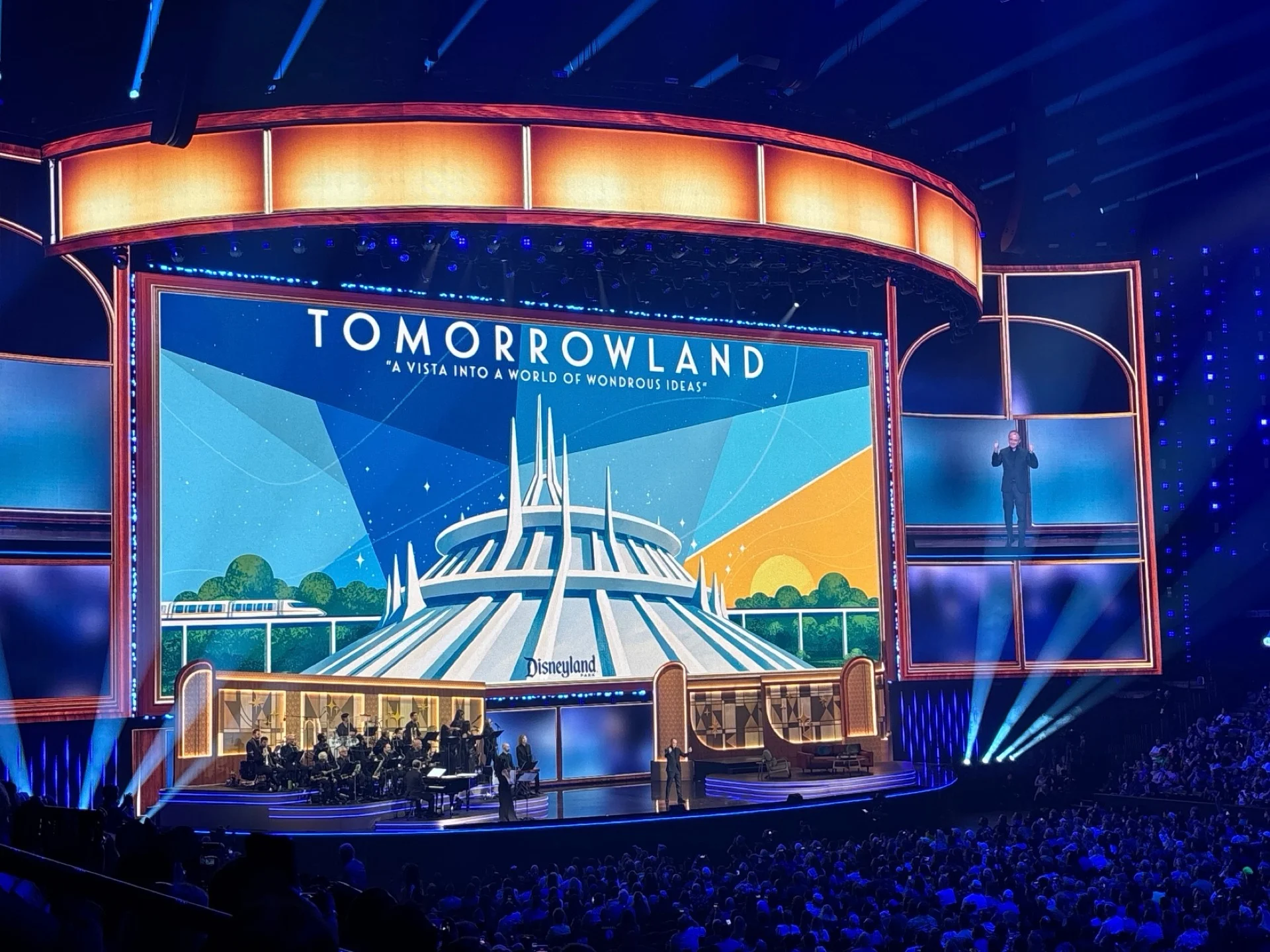 Concept artwork for the reimagined Tomorrowland at Disneyland revealed at D23 2026