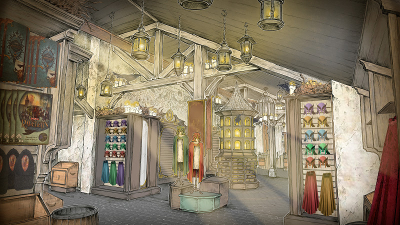 Concept artwork of the new In den Ravenkorf souvenir shop at Efteling