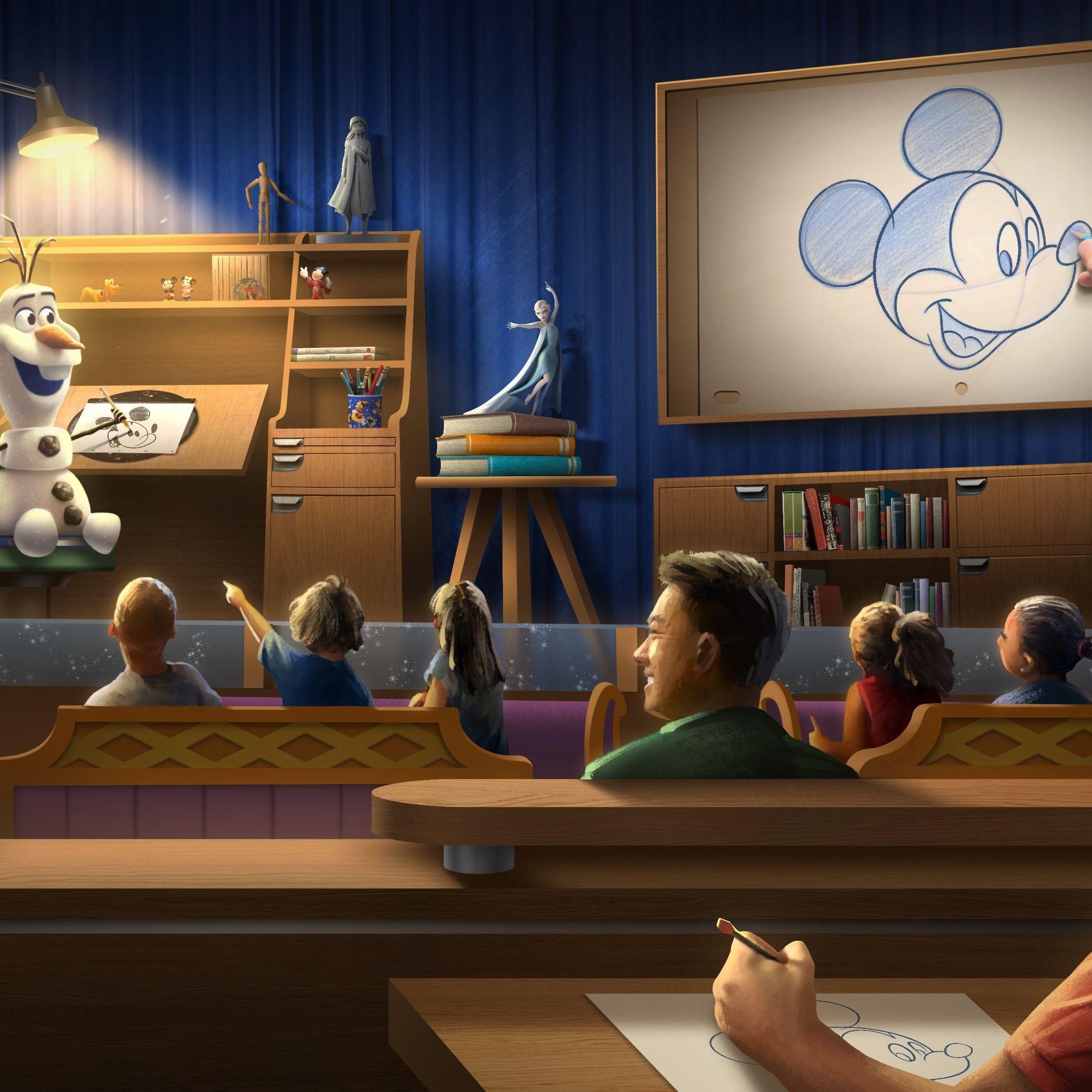 Olaf Draws at The Magic of Disney Animation
