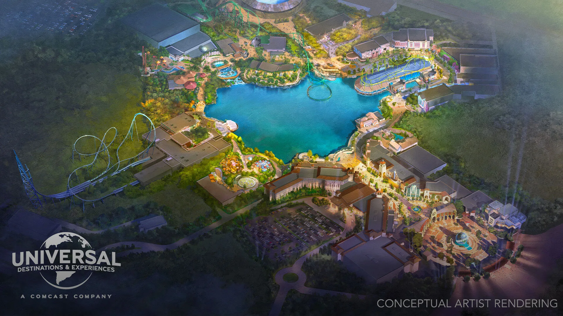 Concept artwork for Universal United Kingdom Resort in Bedford